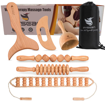 PYSEAN 6 in 1 Wood Therapy Massage Tool Set 